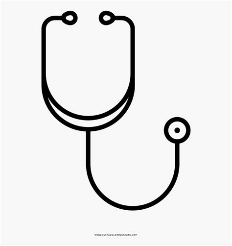 Stethoscope Coloring Page - Line Art , Free Transparent Clipart ...