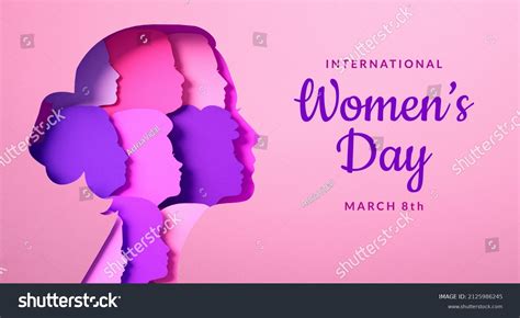 Womens Day Poster Silhouettes Multicultural Womens Stock Illustration ...