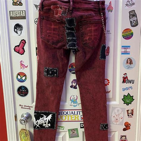 Custom handmade patch/crust jeans. Originally bought... - Depop