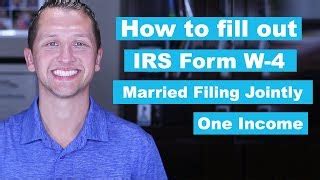 How to fill out IRS Form W-4 Married Filing Jointly One Income – US Tax ...