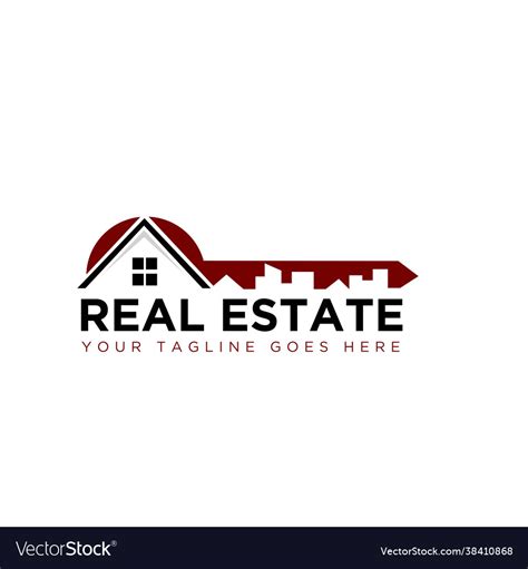 Key home real estate logo designs simple modern Vector Image