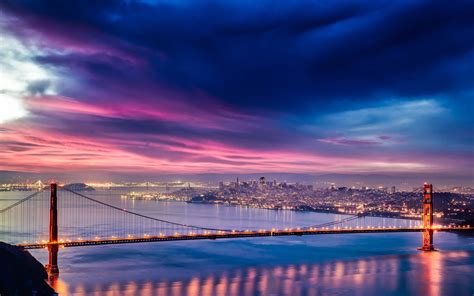 3840x2400 Golden Gate Bridge Sunset Night Time 4k Hd 4k HD 4k Wallpapers, Images, Backgrounds ...