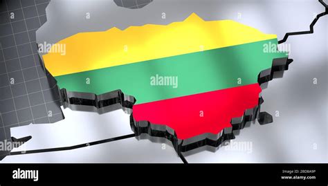 Lithuania - country borders and flag - 3D illustration Stock Photo - Alamy