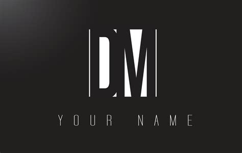 DM Letter Logo With Black and White Negative Space Design. 5074915 Vector Art at Vecteezy