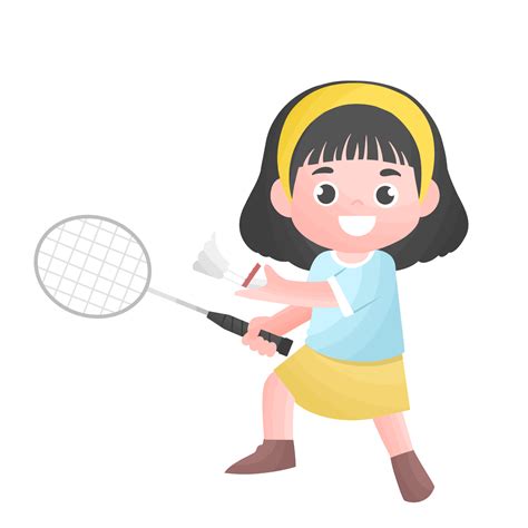 Free little girl playing badminton 19019778 PNG with Transparent Background