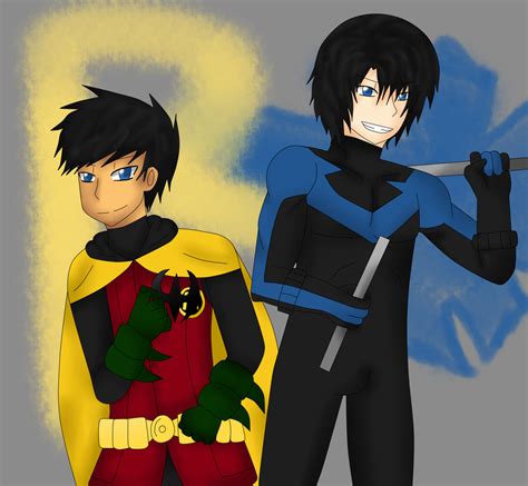 Nightwing and Robin by Megane-Koishii on DeviantArt