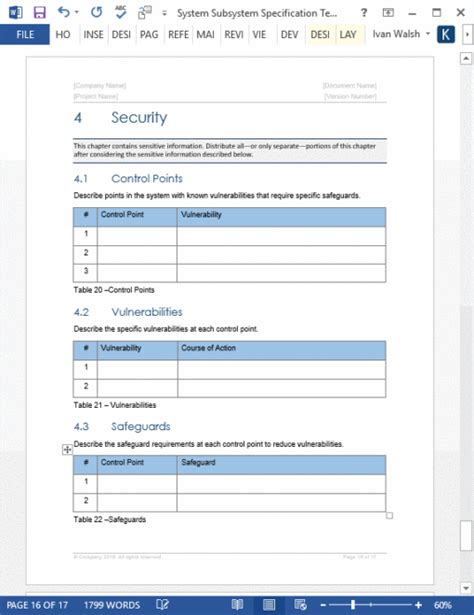 System Requirements Specification Template