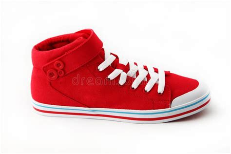 Red sneakers stock image. Image of shoe, comfortable - 20817493