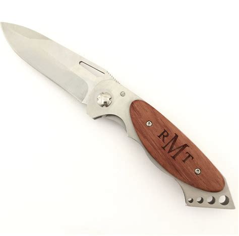 Engraved Wooden Pocket Knife with Belt Clip Personalized - The Personal ...