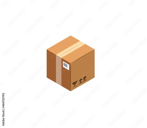 Package vector isolated icon. Carton box emoji illustration. Carton box ...