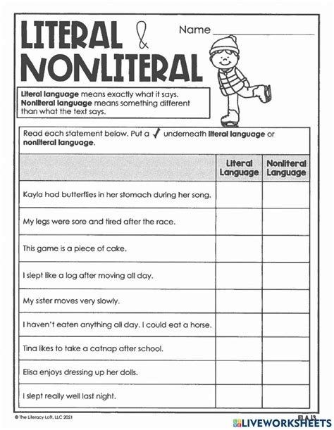 Free literal and nonliteral language worksheet, Download Free literal ...