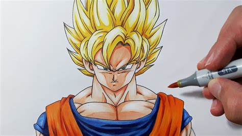 How to draw Goku Super Saiyan - Step by Step Tutorial! - YouTube