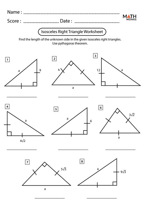 Isosceles Triangle Worksheet