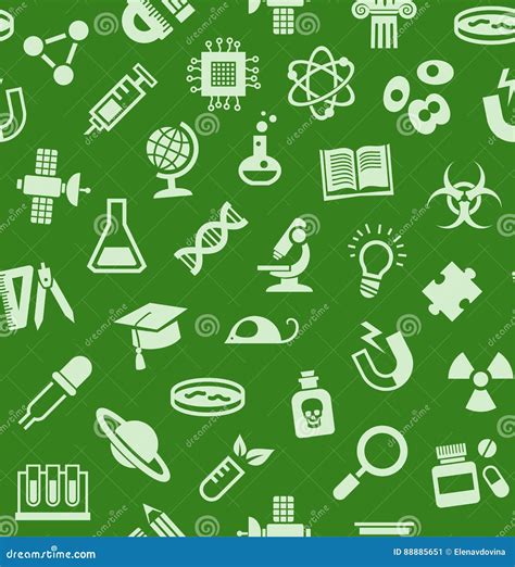 Science, Background, Seamless, Green, Vector. Stock Vector - Illustration of history, bright ...