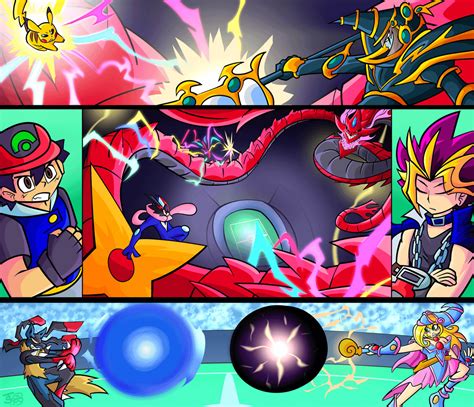 DEATH Battle! - Ash Vs. Yugi Art by (@CarbonatedJem) : r/pokemonanime