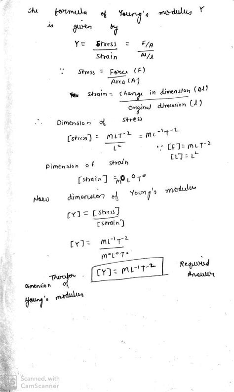 How to find the dimensional formula of young's modulus - Physics - Units And Measurements ...