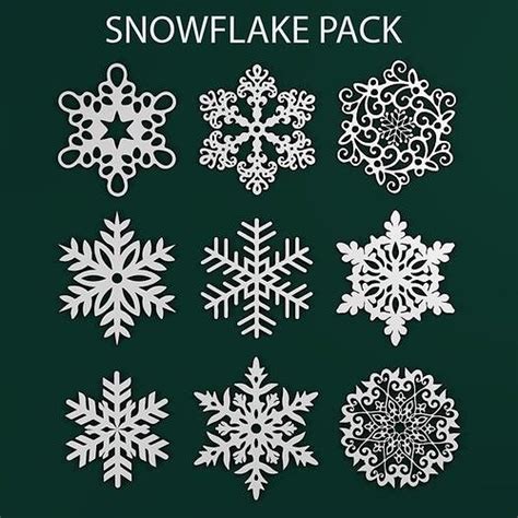 Snowflakes Pack 3D model 3D printable | CGTrader