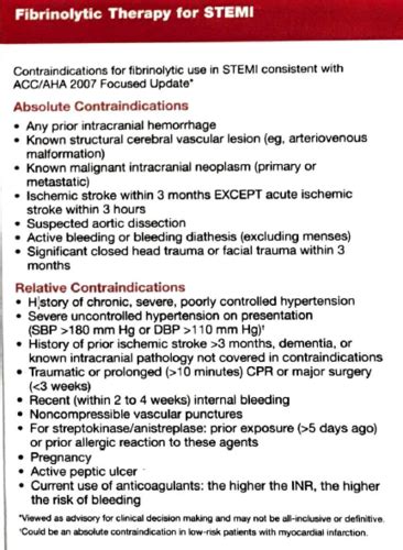 fibrinolytic therapy for STEMI - contraindications Flashcards | Quizlet