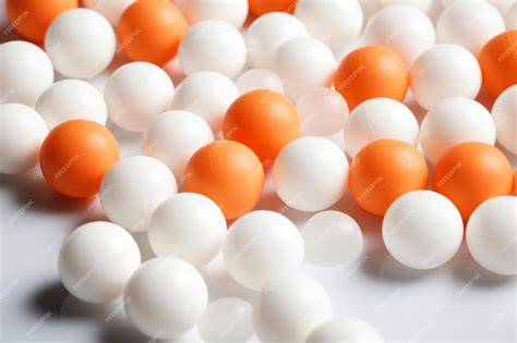 Premium AI Image | Orange ping pong balls surrounded with white balls generative AI