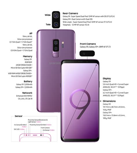 Here is the official spec sheet for the Galaxy S9 and Galaxy S9+ - SamMobile