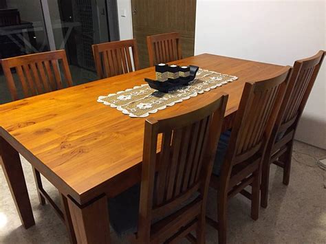REDUCED PRICE!!! SOLID teak dining table (6 chairs) set from SCANTEAK • Singapore Classifieds