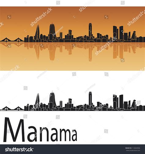 Manama Skyline Orange Background Editable Vector Stock Vector (Royalty Free) 114044596 ...