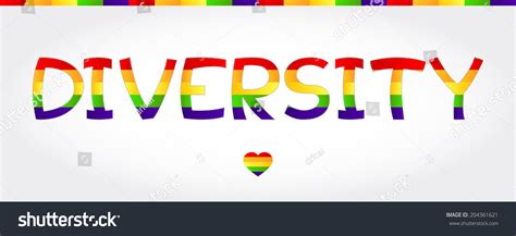 Diversity Stylized Word Rainbow One Heart Stock Vector (Royalty Free ...