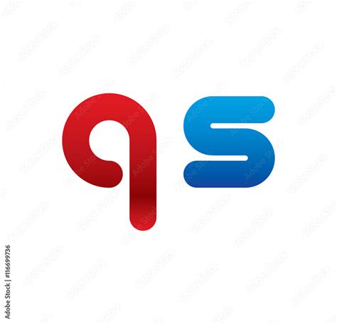 qs logo initial blue and red Stock Vector | Adobe Stock