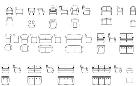 a bunch of different types of chairs and couches drawn in black ink on white paper