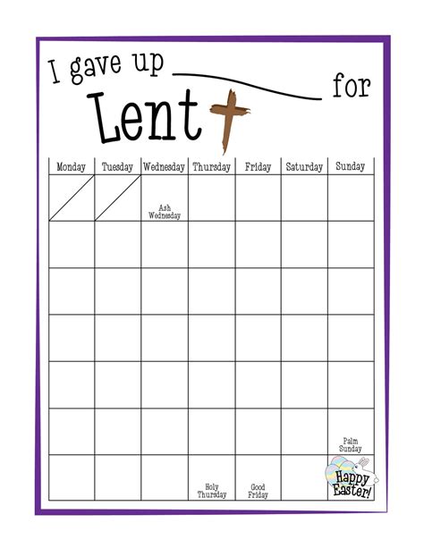 Printable Lent Calendar - Printable Word Searches