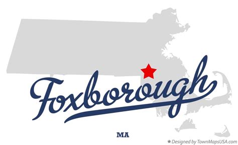 Map of Foxborough, MA, Massachusetts