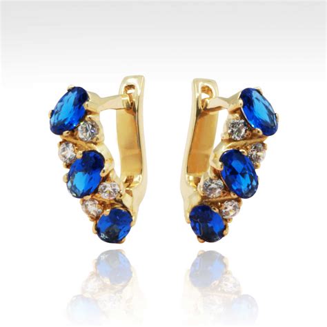 Blue Sapphire Gold Earrings | AnamKarat Fine Jewelry