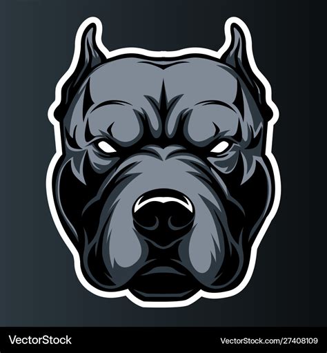 Pitbull dog head logo icon 01 Royalty Free Vector Image