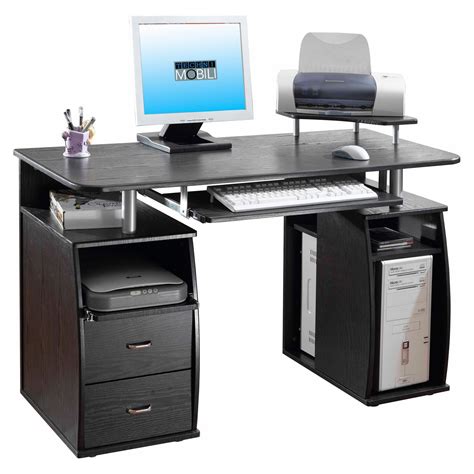 Techni Mobili Complete Computer Workstation Desk With Storage, Mahogany - Walmart.com