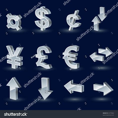 Silver-Plated Forex Symbols With Up & Down Arrows Stock Vector Illustration 26779963 : Shutterstock