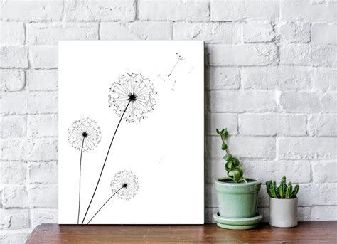 Dandelion Wall Art Print Dandelion Prints Dandelion Poster - Etsy