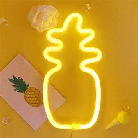 TONGER® Yellow Pineapple Wall LED Neon Light Sign | Yellow aesthetic ...