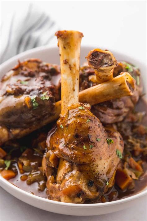 These Instant Pot lamb shanks are braised in a rich deeply flavored red ...