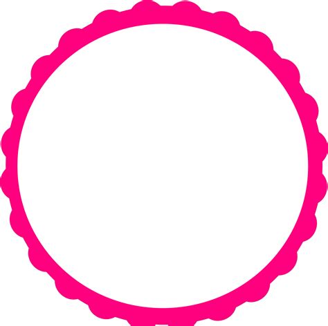 Scalloped Border Clipart - Circle Cute Frame Vector - Png Download - Full Size Clipart (#224985 ...