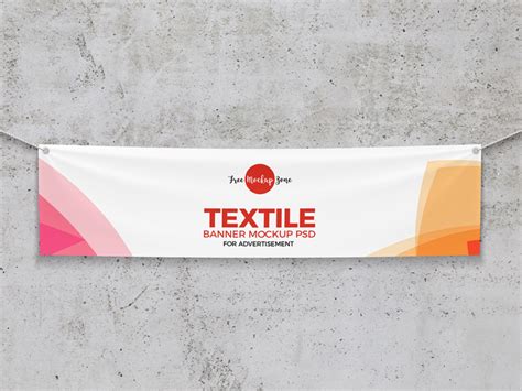 Outdoor Hanging Fabric Banner PSD Mockup | MockupsQ