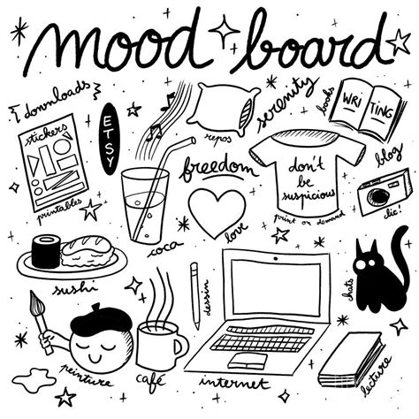 Mood Board Cats Tik Tok Writing Napping Sushi Coffee Reading Love Rest ...