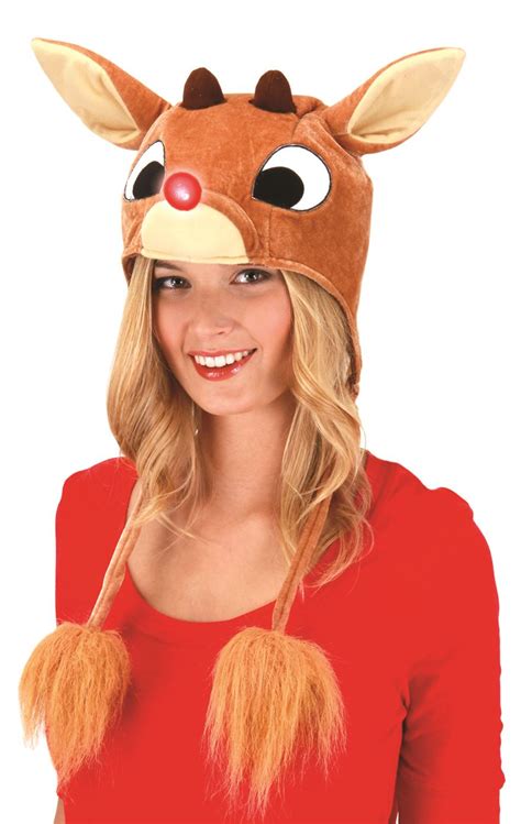 Rudolph Light-Up Hoodie Hat Christmas Kids Adult Costume Accessory - CostumeVille