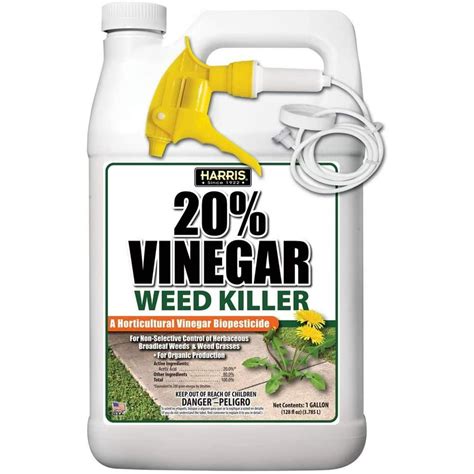 Harris Vinegar Weed and Weed Grass Killer, for Organic Production, 1 Gallon with Sprayer ...