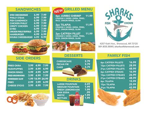 Sharks of Sherwood | Menu