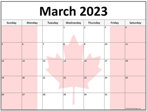 March 2023 Calendar Canada - Get Calendar 2023 Update