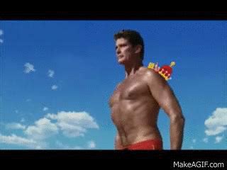 Open david hasselhoff chest on Make a GIF