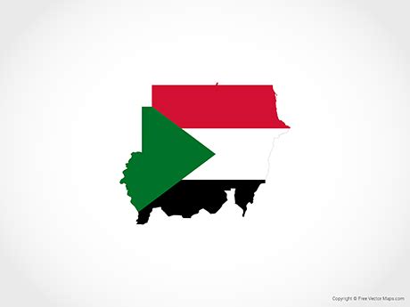 Printable Vector Map of Sudan - Flag | Free Vector Maps