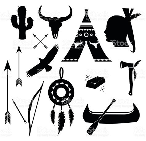 Apache, indian icon set - vector illustration isolated on white... | Native american symbols ...