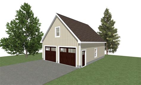 GARAGE PLANS : 26 X 32 2 Car Garage Plans 10' Wall 12/12 Pitch With ...