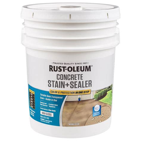 Rust-Oleum 5 gal. Clear High Gloss Concrete Sealer-310425 - The Home Depot